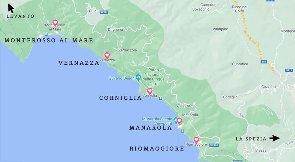 Cinque Terre map