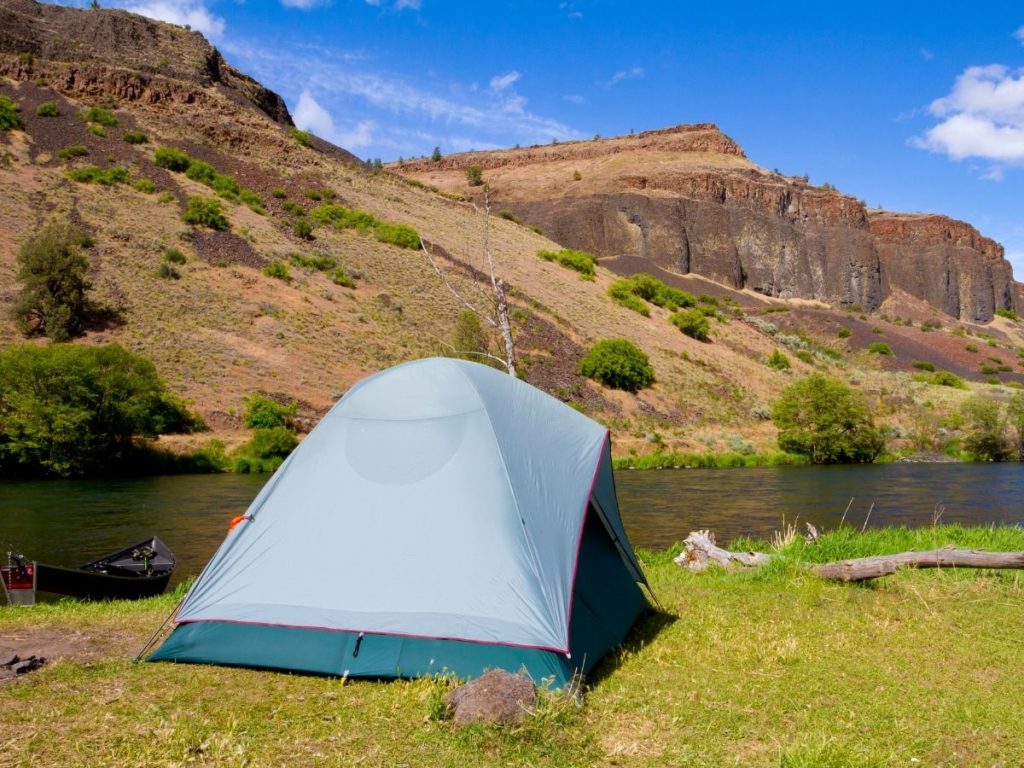 camping next to river