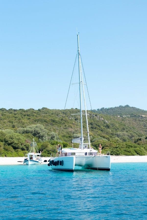 yacht cruising around Lefkada island